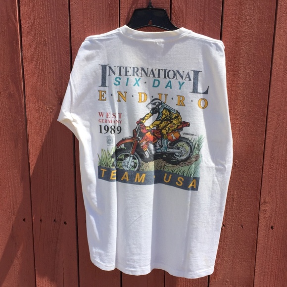 1989 ISDE 6 Days West Germany  Team USA T-Shirt - Picture 2 of 9